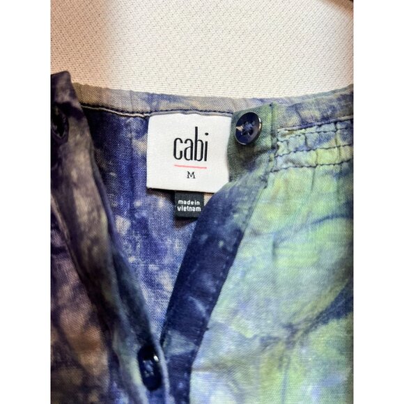 Cabi Womens Woodstock Tunic Blouse Medium Multicolor Tie-Dye Button Front Casual - Picture 3 of 13